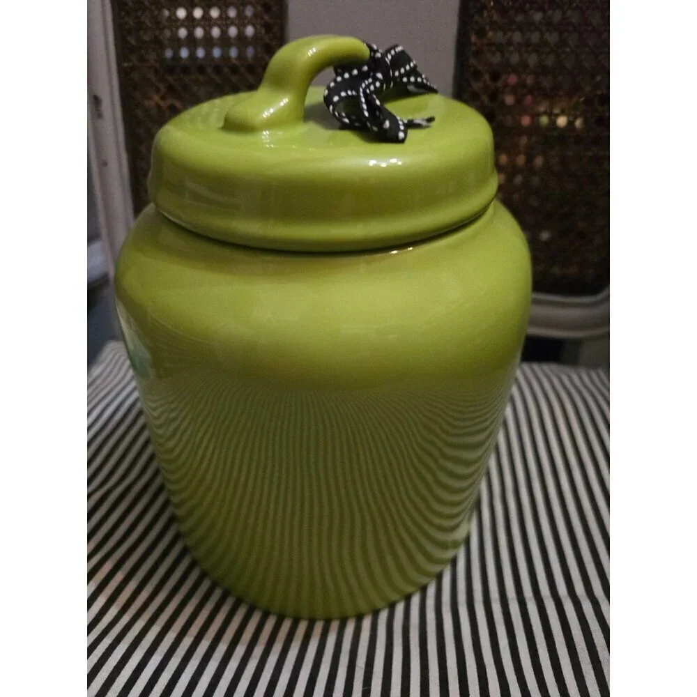 NWT Rae Dunn Deadly Poison Green Chubby Canister Halloween HTF
